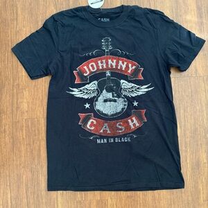 Johnny Cash Museum T-Shirt Black Tee Mens Adult Medium Wing Guitar Nashville